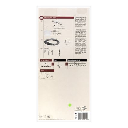 Paulmann 94134 - Komplet 5xGU5,3/10W kompleten kabelski sistem MAC 230V, bel
