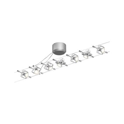 Paulmann 94152 - Komplet 7xGU5,3/10W, popoln kabelski sistem MAC 230V, mat krom