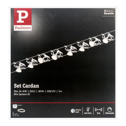 Paulmann 94153 - SET 8xGU5,3/10W Reflektor za tračni sistem CARDAN 230V