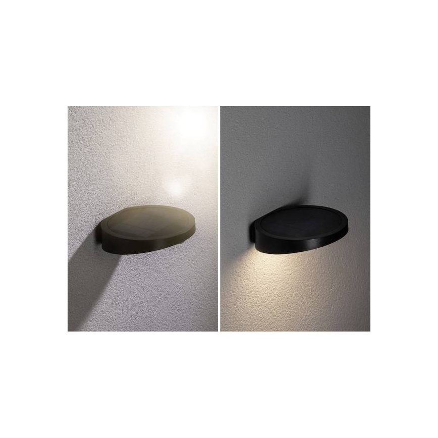 Paulmann 94246 - LED/1,2W IP44 Zunanja solarna svetilka s senzorjem RYSE 3,7V 1800 mAh