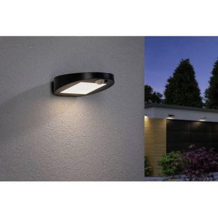 Paulmann 94246 - LED/1,2W IP44 Zunanja solarna svetilka s senzorjem RYSE 3,7V 1800 mAh