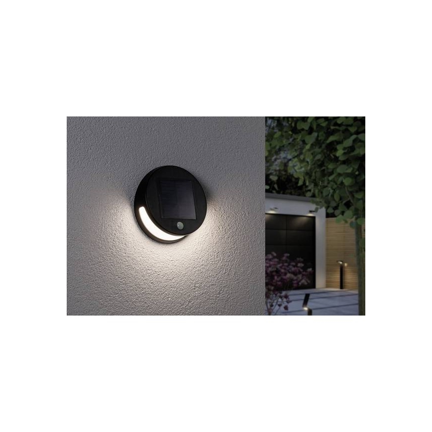 Paulmann 94265 - LED/3W IP44 Zunanja solarna svetilka s senzorjem HELENA 3,7V 1800 mAh