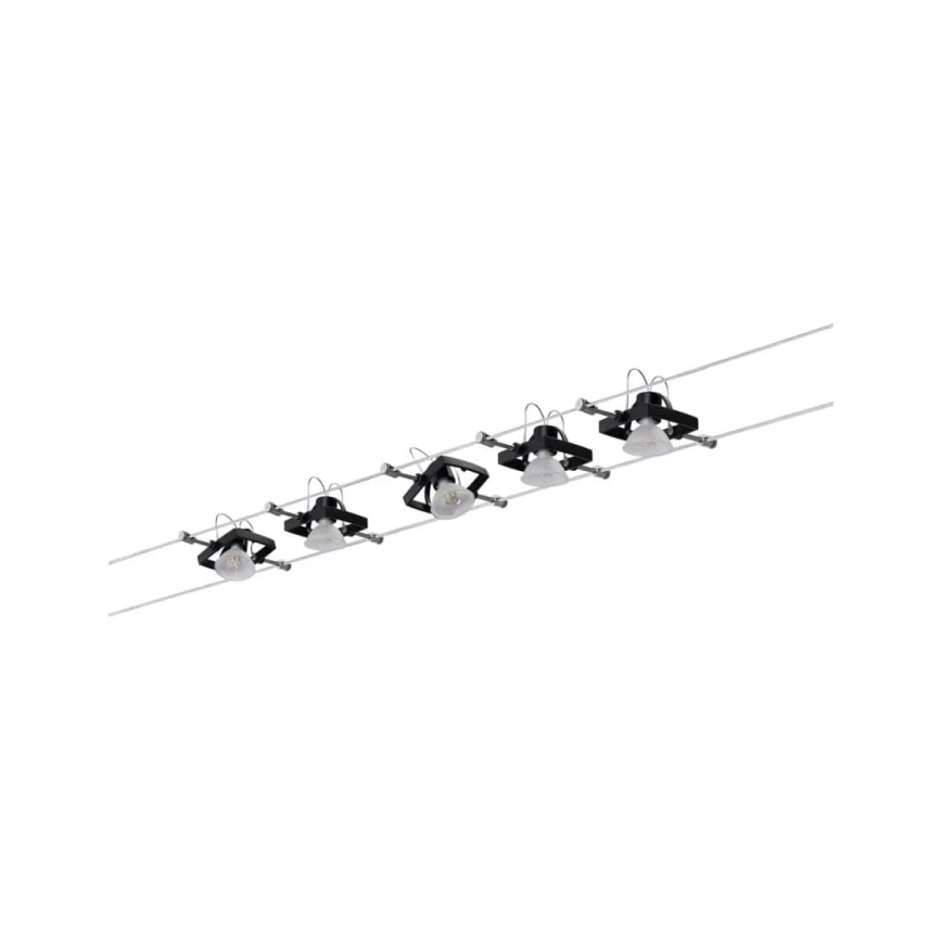 Paulmann 94290 - SET 5xGU5,3/10W Reflektor za tračni sistem MAC 230V črna
