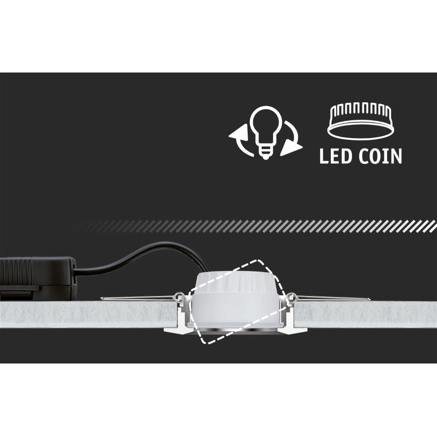 Paulmann 94292 - LED/4W IP23 Kopalniška vgradna svetilka COIN 230V