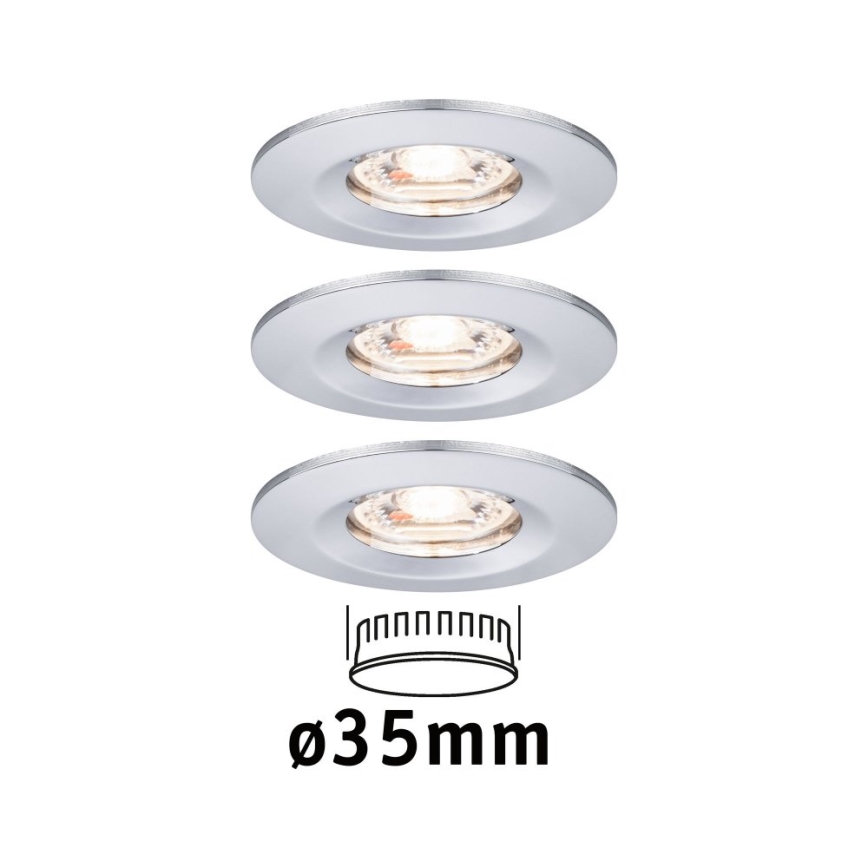 Paulmann 94303 - SET 3xLED/4W IP44 Kopalniška vgradna svetilka COIN 230V