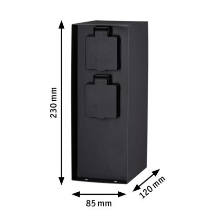 Paulmann 94313 - Zunanji stebriček z vtičnicami RIO 4Z SCHUKO 230V IP44
