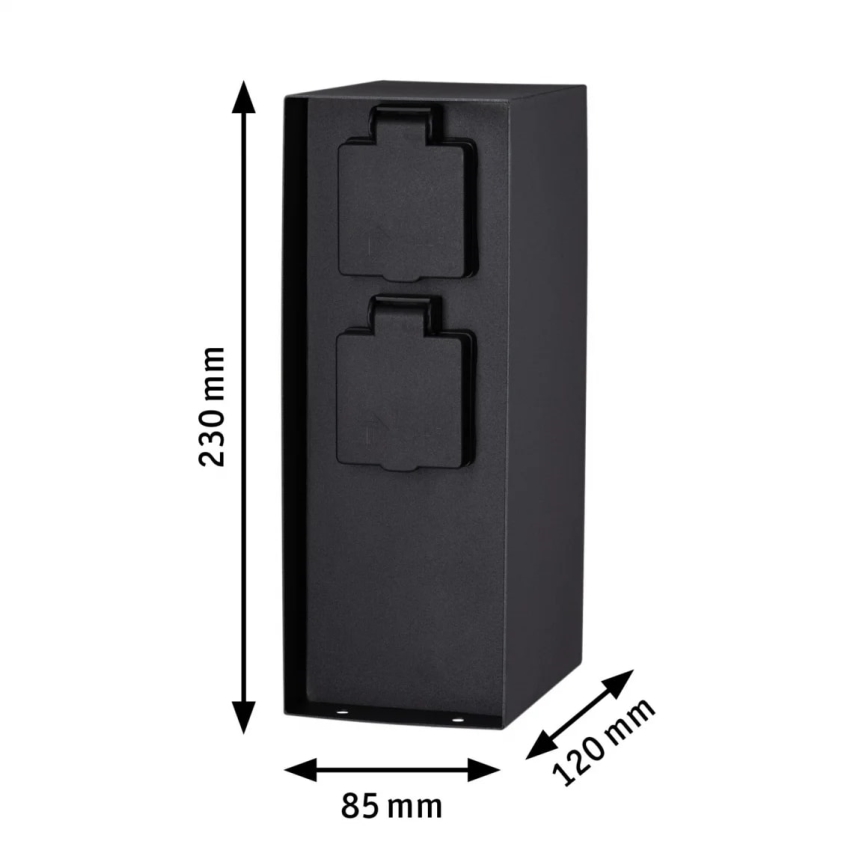 Paulmann 94313 - Zunanji stebriček z vtičnicami RIO 4Z SCHUKO 230V IP44