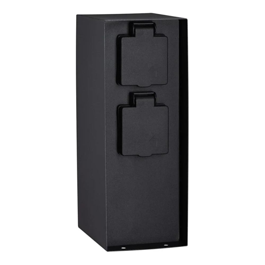 Paulmann 94315 -Zunanji stebriček z vtičnicami s senzorjem mraka RIO 3Z SCHUKO 230V IP44