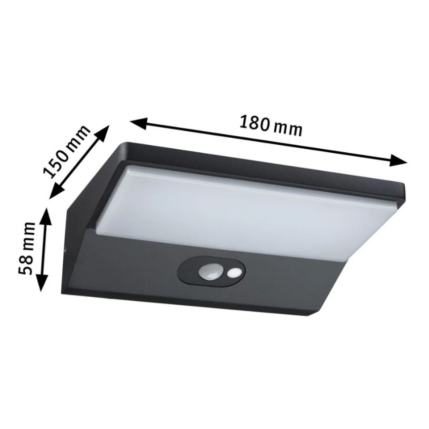 Paulmann 94333 - LED/7,4W IP44 Zunanja stenska svetilka s senzorjem HOUSE 230V