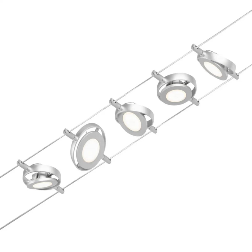 Paulmann 94414 - SET 5xLED/4,5W Reflektor za tračni sistem ROUNDMAC 230V sijajni krom