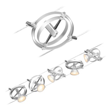 Paulmann 94436 - Komplet 5xGU5,3/10W celovit kabelski sistem CARDAN 230V matni krom