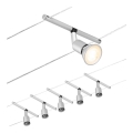 Paulmann 94442 - Komplet 5x GU5,3/10W, popoln kabelski sistem SALT 230V, mat krom