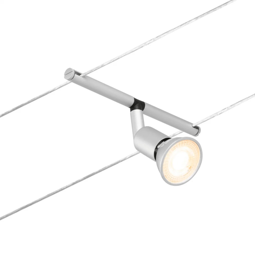 Paulmann 94442 - Komplet 5x GU5,3/10W, popoln kabelski sistem SALT 230V, mat krom