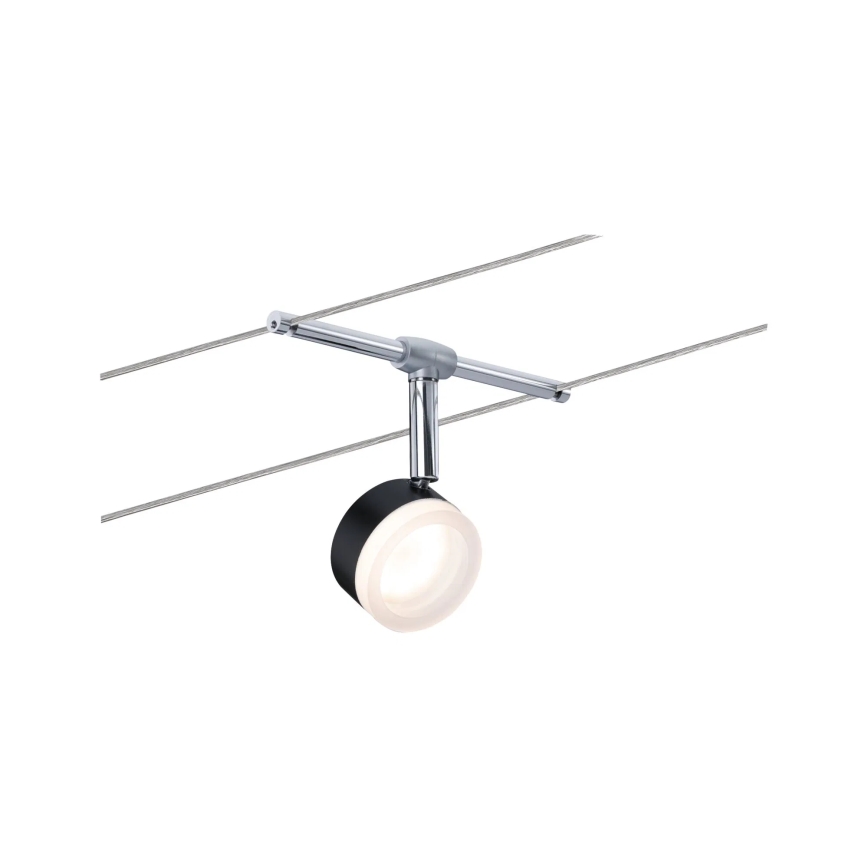 Paulmann 94457 - Komplet 5xLED/4W popoln kabelski sistem CLEAR 230V črna/sijajni krom