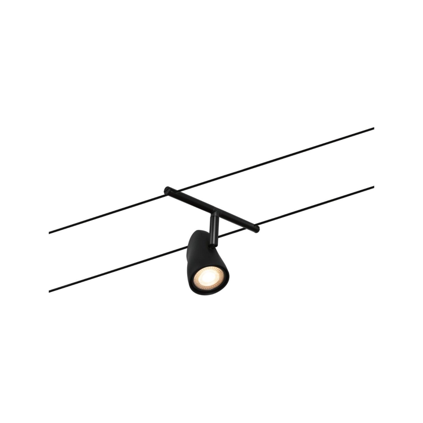 Paulmann 94469 - Komplet 5x GU5,3/10W, kompleten kabelski sistem CUP 230V, črn