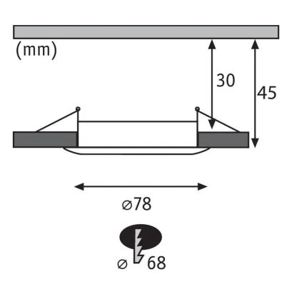 Paulmann 94473 - KOMPLET 3xLED/6W IP44 Kopalniška vgradna svetilka NOVA 230V