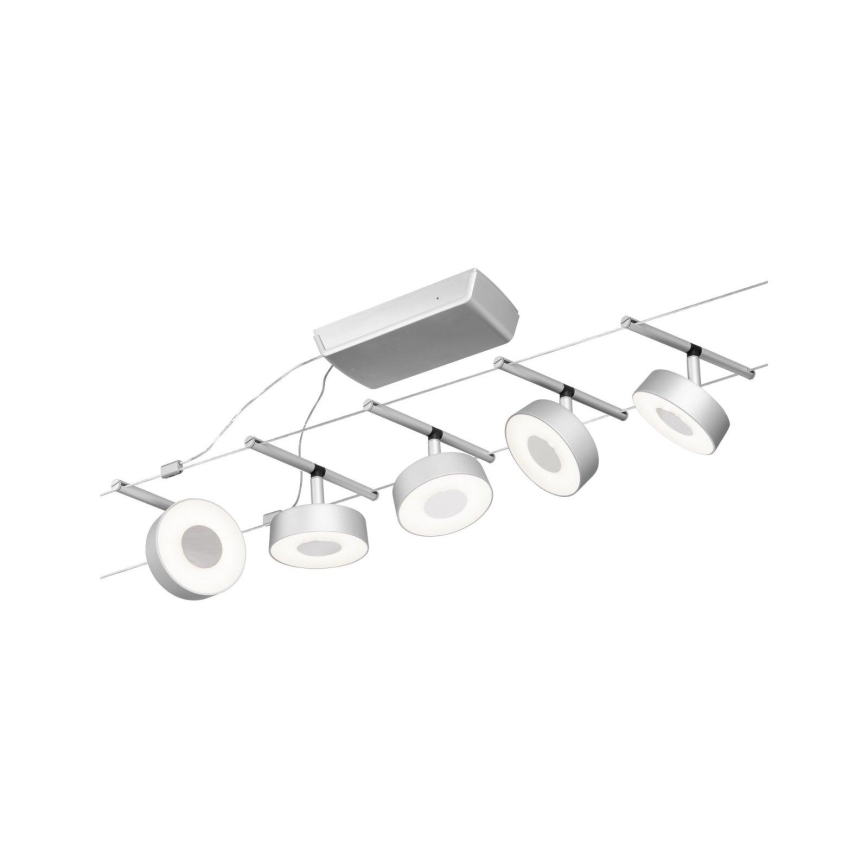 Paulmann 94475 - Komplet 5xLED/5W, popoln kabelski sistem CIRCLE 230V, matni krom