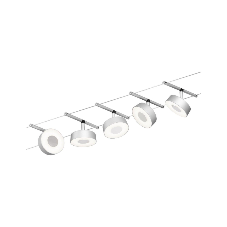 Paulmann 94475 - Komplet 5xLED/5W, popoln kabelski sistem CIRCLE 230V, matni krom