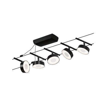 Paulmann 94479 - Komplet 5xLED/5W, popoln kabelski sistem CIRCLE 230V, črna