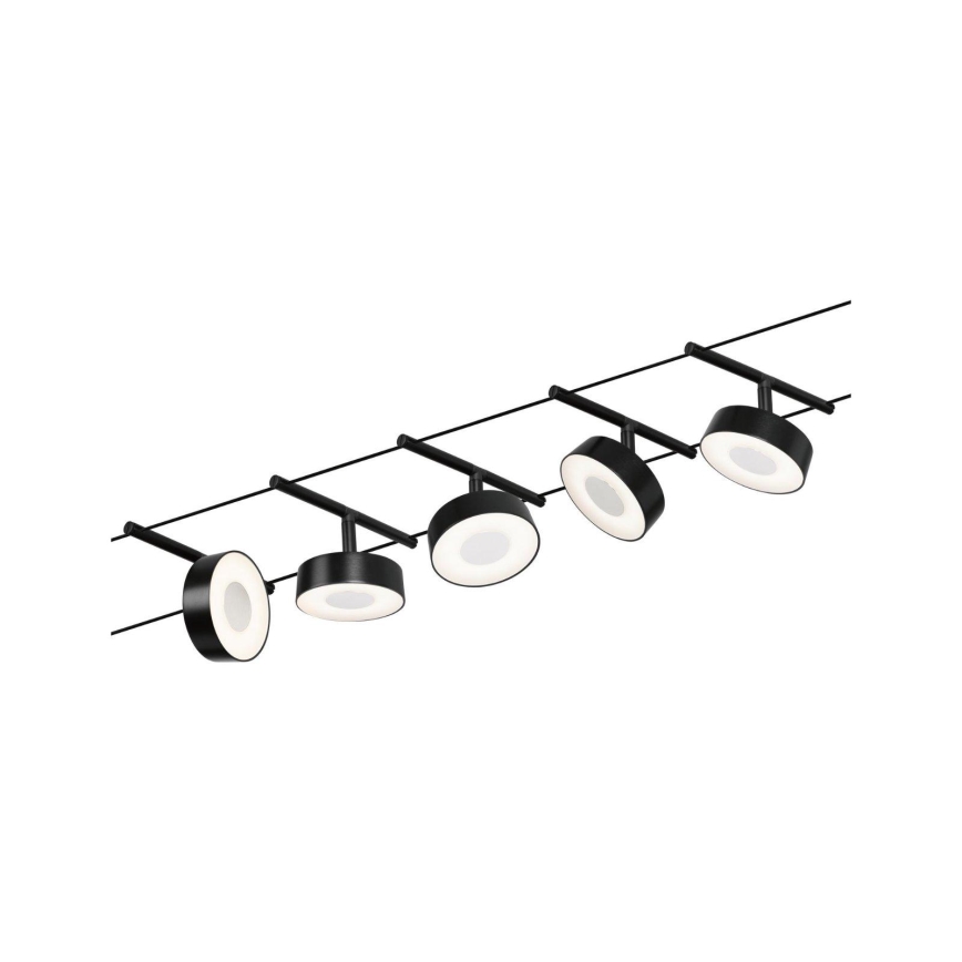 Paulmann 94479 - Komplet 5xLED/5W, popoln kabelski sistem CIRCLE 230V, črna