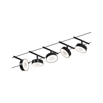 Paulmann 94479 - SET 5xLED/5W Reflektor za tračni sistem CIRCLE 230V črna