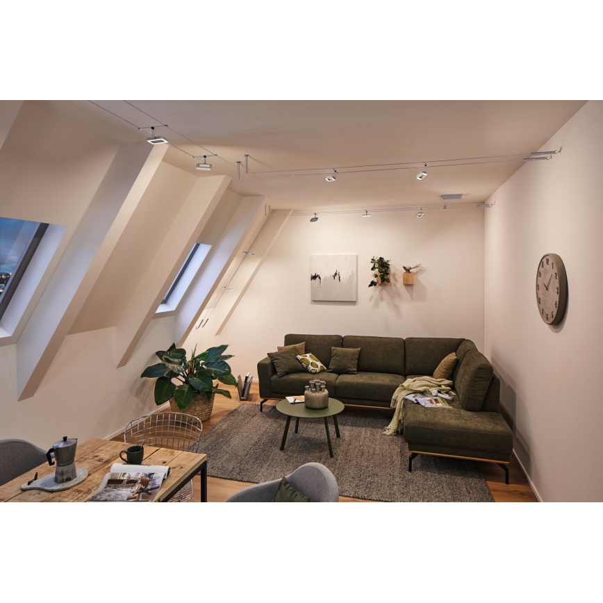 Paulmann 94481 - Komplet 5× LED/4,8 W, celovit kabelski sistem FRAME 230 V, matiran krom