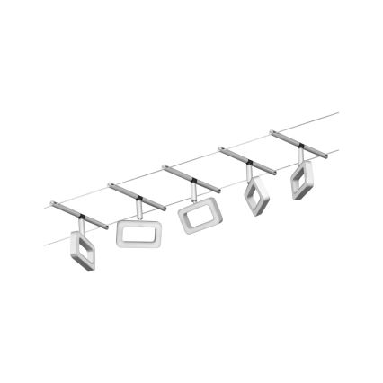 Paulmann 94481 - Komplet 5× LED/4,8 W, celovit kabelski sistem FRAME 230 V, matiran krom