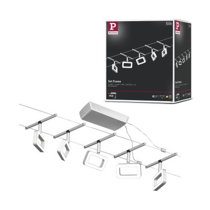 Paulmann 94481 - Komplet 5× LED/4,8 W, celovit kabelski sistem FRAME 230 V, matiran krom