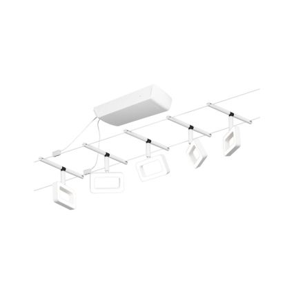 Paulmann 94483 - KOMPLET 5xLED/4,8W Kompleten sistem z napetim kablom FRAME 230V bela