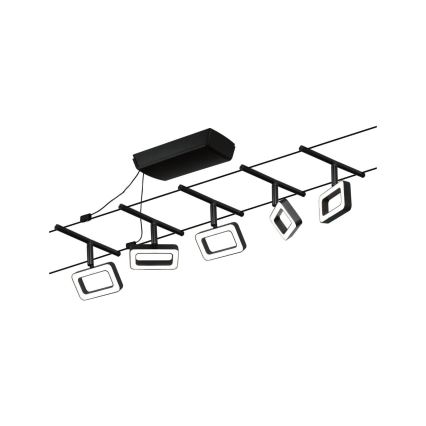 Paulmann 94485 - Komplet 5xLED/4,8W kompleten kabelski sistem FRAME 230V črna