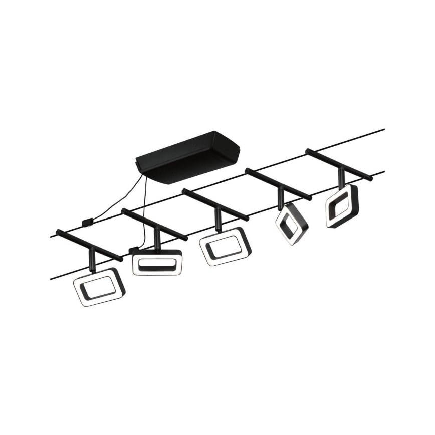 Paulmann 94485 - Komplet 5xLED/4,8W kompleten kabelski sistem FRAME 230V črna