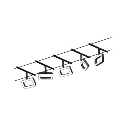 Paulmann 94485 - Komplet 5xLED/4,8W kompleten kabelski sistem FRAME 230V črna