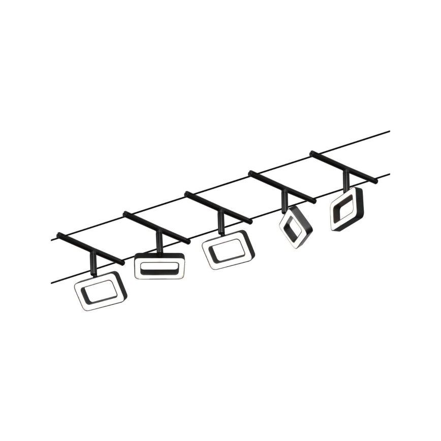 Paulmann 94485 - Komplet 5xLED/4,8W kompleten kabelski sistem FRAME 230V črna