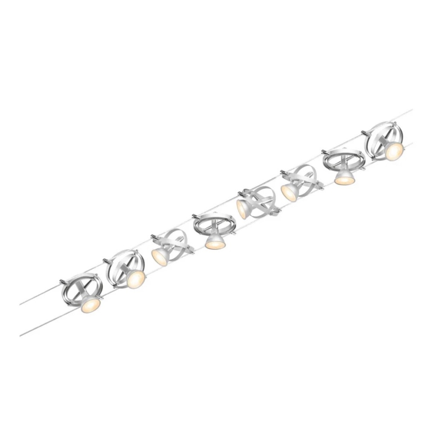 Paulmann 94490 - SET 8xGU5,3/7,5W Reflektor za tračni sistem CARDAN 230V mat krom