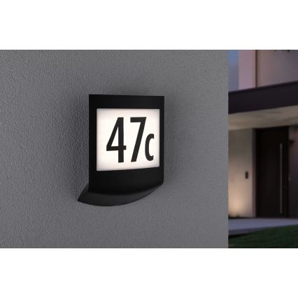 Paulmann 94513 - RGBW LED/8,2W IP44 Hišna številka z možnostjo zatemnitve, s senzorjem gibanja in mraka PADEA 230V antracit