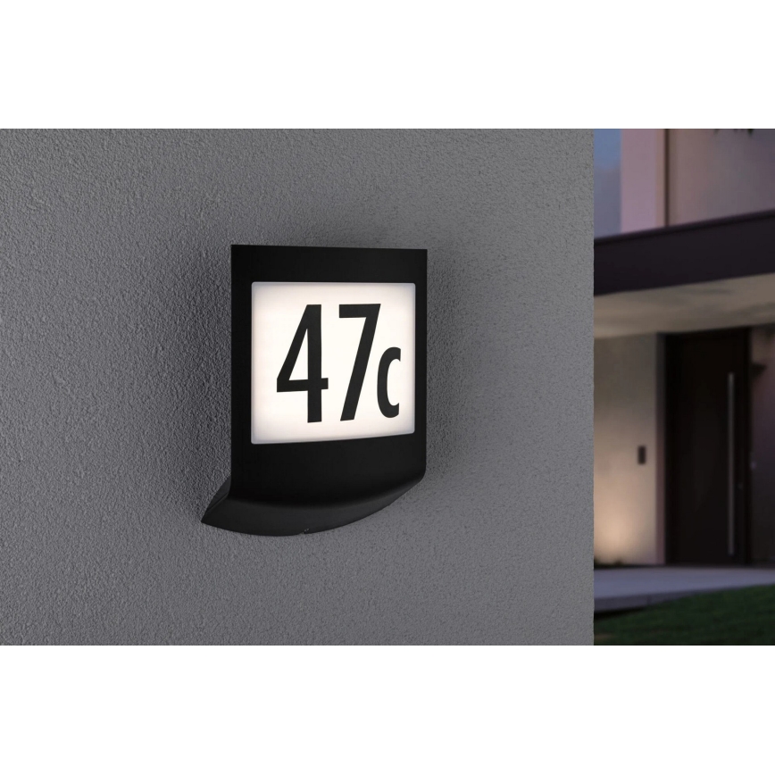Paulmann 94513 - RGBW LED/8,2W IP44 Hišna številka z možnostjo zatemnitve, s senzorjem gibanja in mraka PADEA 230V antracit