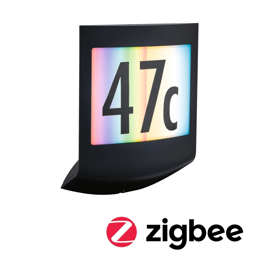 Paulmann 94513 - RGBW LED/8,2W IP44 Hišna številka z možnostjo zatemnitve, s senzorjem gibanja in mraka PADEA 230V antracit