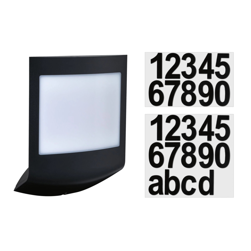 Paulmann 94513 - RGBW LED/8,2W IP44 Hišna številka z možnostjo zatemnitve, s senzorjem gibanja in mraka PADEA 230V antracit