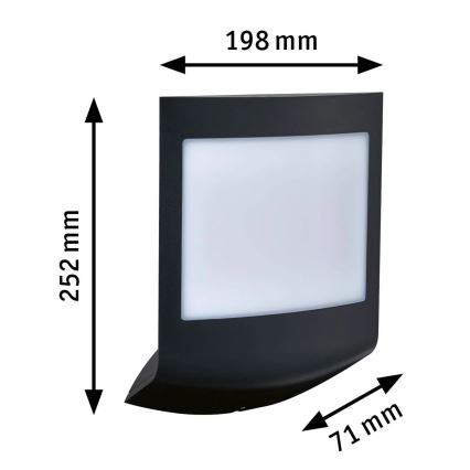 Paulmann 94513 - RGBW LED/8,2W IP44 Hišna številka z možnostjo zatemnitve, s senzorjem gibanja in mraka PADEA 230V antracit