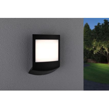 Paulmann 94513 - RGBW LED/8,2W IP44 Zatemnjiva zunanja stenska svetilka s senzorjem gibanja in senzorjem mraka PADEA 230V antracit