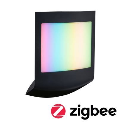 Paulmann 94513 - RGBW LED/8,2W IP44 Zatemnjiva zunanja stenska svetilka s senzorjem gibanja in senzorjem mraka PADEA 230V antracit