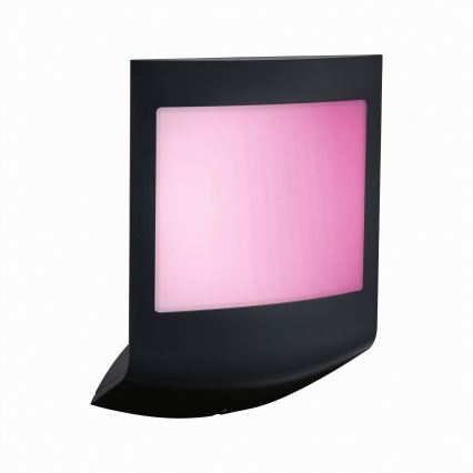 Paulmann 94513 - RGBW LED/8,2W IP44 Zatemnjiva zunanja stenska svetilka s senzorjem gibanja in senzorjem mraka PADEA 230V antracit