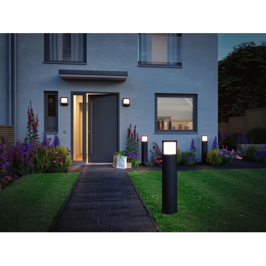 Paulmann 94514 - LED/8,5W IP44 Zatemnljiva zunanja svetilka s senzorjem gibanja in senzorjem sumraka PADEA 230V antracit