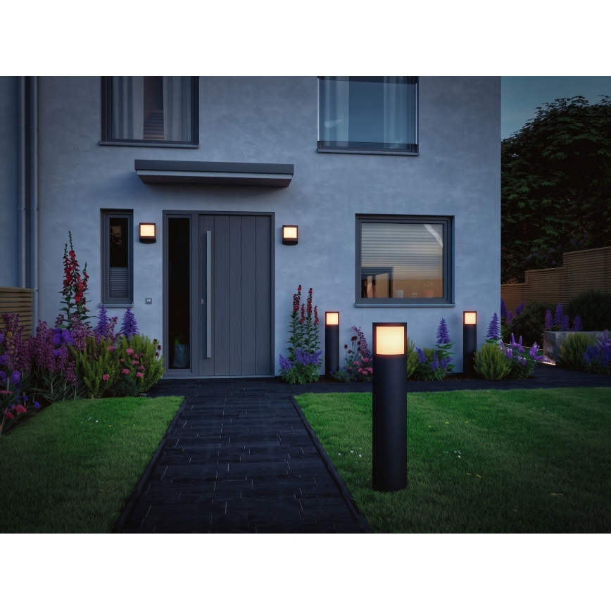 Paulmann 94514 - LED/8,5W IP44 Zatemnljiva zunanja svetilka s senzorjem gibanja in senzorjem sumraka PADEA 230V antracit