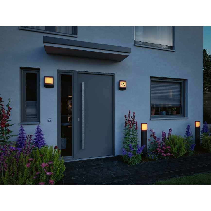 Paulmann 94515 - LED/8,5W IP44 Zatemnjiva hišna številka s senzorjem gibanja in mraka PADEA 230V antracit
