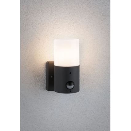 Paulmann 94648 - 1xE27/15W IP44 Zunanja stenska svetilka s senzorjem TUBS 230V
