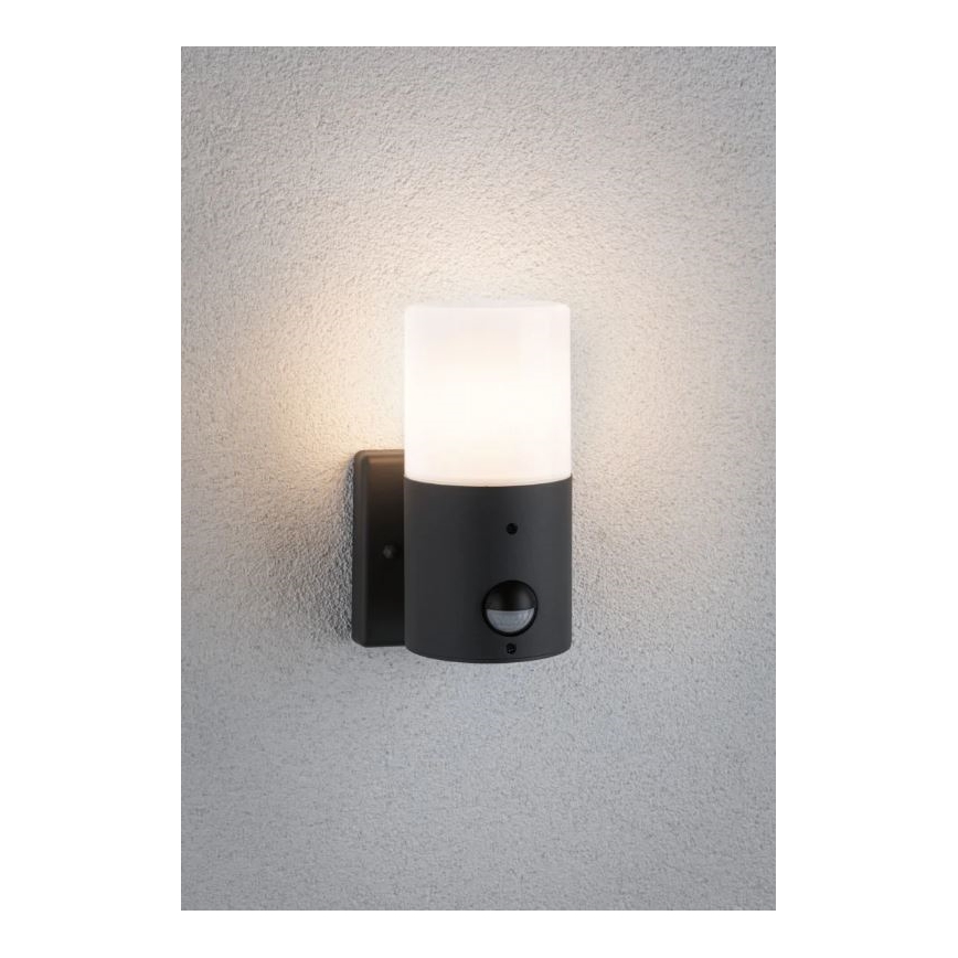 Paulmann 94648 - 1xE27/15W IP44 Zunanja stenska svetilka s senzorjem TUBS 230V