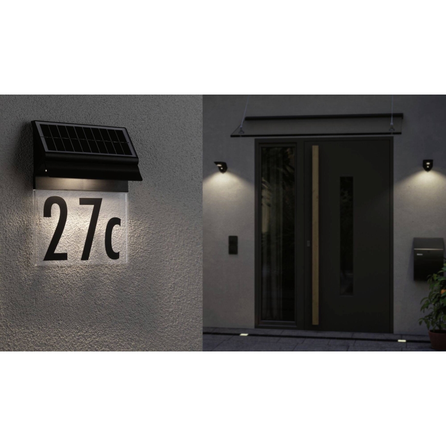 Paulmann 94694 - LED/0,2W IP44 Solarna hišna številka NEDA 3,7V 1800 mAh