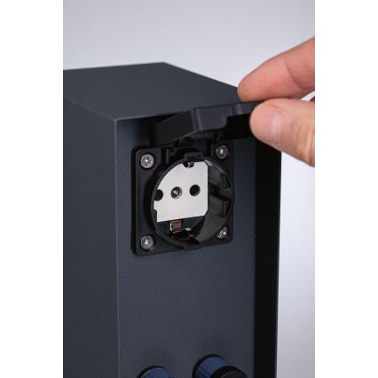 Paulmann 94700 - Zunanji stebriček z vtičnicami RIO 2Z SCHUKO 230V IP44