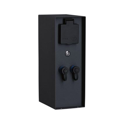 Paulmann 94701 -Zunanji stebriček z vtičnicami s senzorjem mraka RIO 2Z SCHUKO 230V IP44